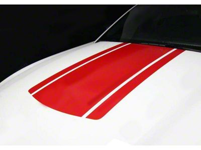 Hood Accent Stripe Decal; Gloss Black (05-09 Mustang)