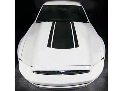 Hood Accent Stripe Decal; Gloss Black (13-14 Mustang GT, V6)