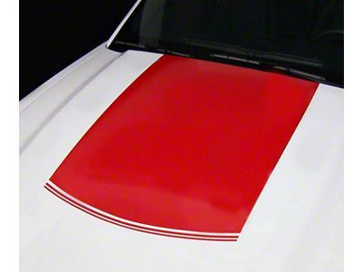 Hood Accent Stripe Decal; Matte Black (05-09 Mustang)