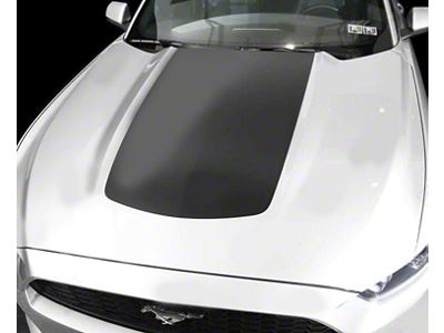 Hood Accent Stripe Decal; Matte Black (15-17 Mustang GT, EcoBoost, V6)
