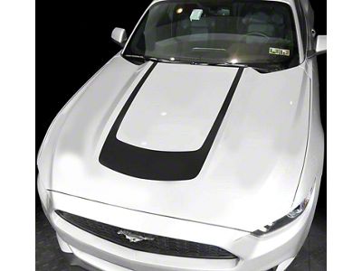 Hood Accent U-Stripe Decal; Gloss Black (13-14 Mustang GT, V6)