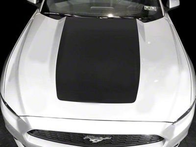 Hood Blackout Accent Stripe Decal; Gloss Black (15-17 Mustang GT, EcoBoost, V6)