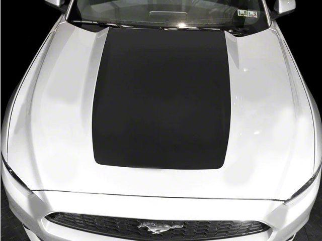 Hood Blackout Accent Stripe Decal; Gloss Black (15-17 Mustang GT, EcoBoost, V6)