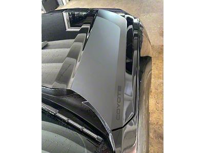 Hood Graphic Combination Decal with Coyote Text; Satin Black (24-26 Mustang)