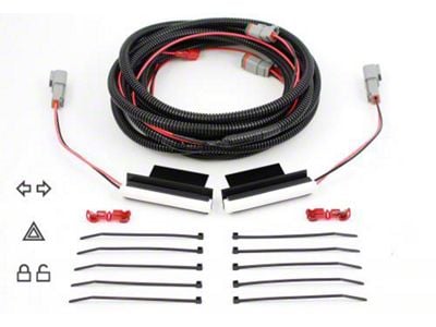 Hood Mounted Turn Signal Lighting Kit; Red (05-14 Mustang w/ Heat Extractors)