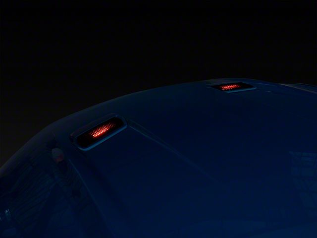 Hood Mounted Turn Signal Lighting Kit; Red (18-23 Mustang GT, EcoBoost)
