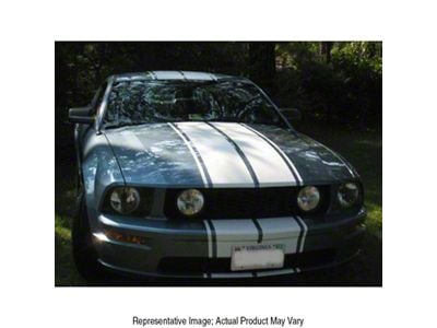 Hood Stripe Kit; Gloss Black (03-04 Mustang Mach 1)