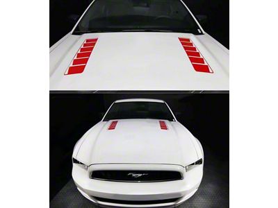 Hood Vent Louvers Imitation Decals; Gloss Black (18-23 Mustang)