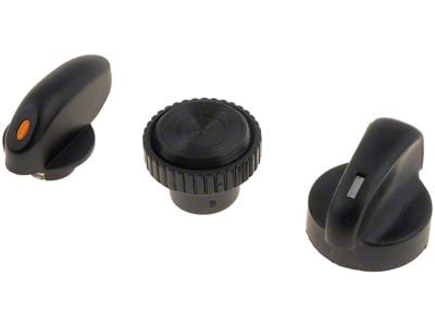 HVAC Heater Control Knobs; 3-Knobs (94-00 Mustang)