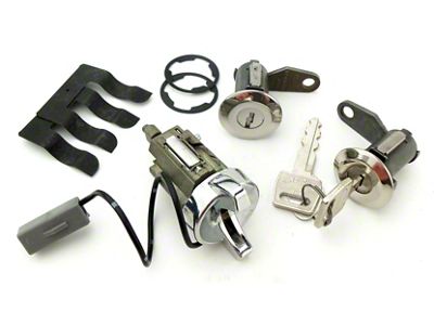 Ignition and Door Lock Cylinders; Chrome (81-86 Mustang)