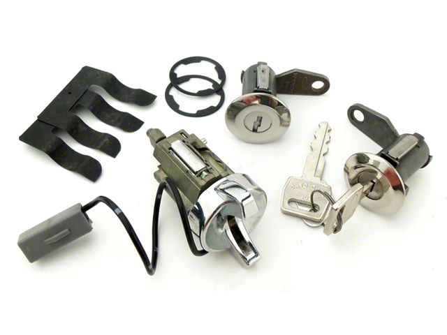 Ignition and Door Lock Cylinders; Chrome (81-86 Mustang)