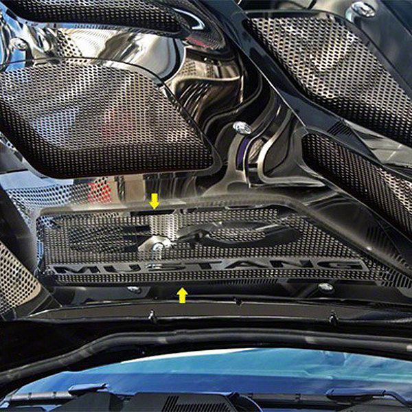 Mustang Illuminated 5.0 Hood Panel Vanity Plate; Perforated; Red LED