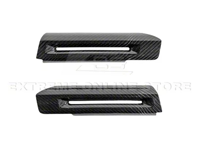 Interior Door Armrest Handle Covers; Carbon Fiber (24-25 Mustang)