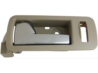 Interior Door Handle; Front Left; Chrome Lever; Beige Housing Stone; Plastic (10-14 Mustang)