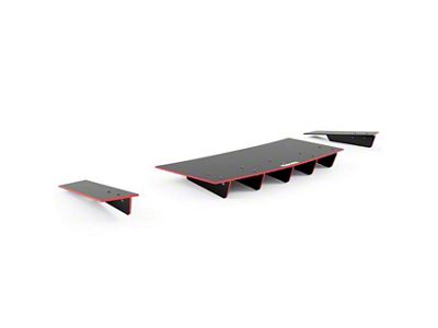 Jesky VR5 Rear Diffuser; Dry Carbon Fiber Vinyl (18-23 Mustang GT; 19-23 Mustang EcoBoost w/ Active Exhaust)