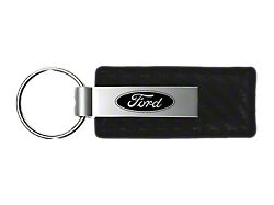 Ford Black Carbon Fiber Leather Key Fob 
