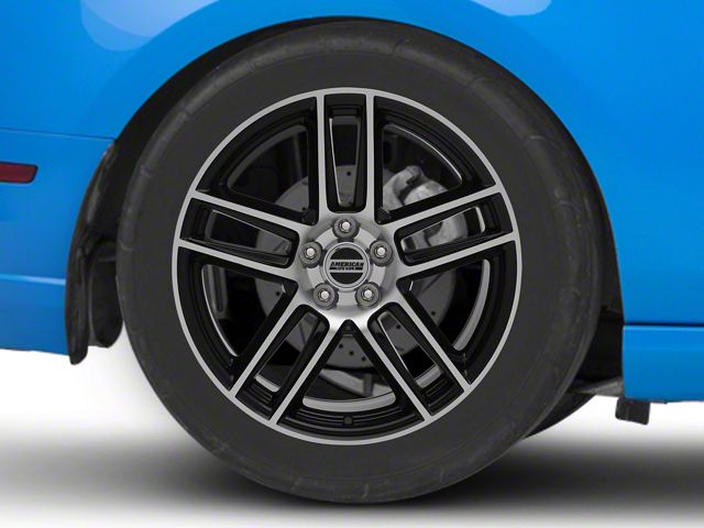 Laguna Seca Style Gloss Black Machined Wheel; Rear Only; 19x10 (10-14 Mustang)