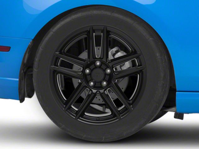 Laguna Seca Style Gloss Black Wheel; Rear Only; 19x10 (10-14 Mustang)