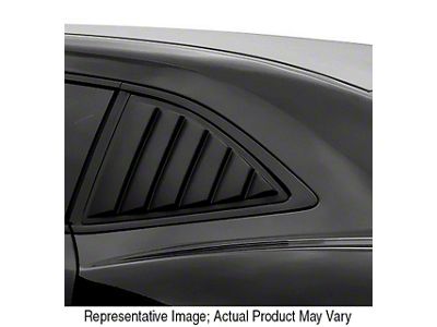 Large ABS Quarter Window Louvers; Pre-Painted (15-23 Mustang Fastback)