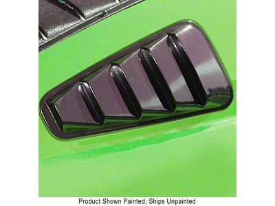Large ABS Quarter Window Louvers; Unpainted (05-09 Mustang Coupe)