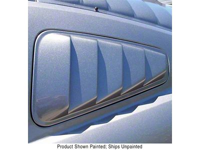 Large ABS Quarter Window Louvers; Unpainted (10-14 Mustang Coupe)