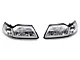 LED Bar Factory Style Headlights; Chrome Housing; Clear Lens (99-04 Mustang)