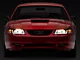 LED Bar Factory Style Headlights; Matte Black Housing; Clear Lens (99-04 Mustang)