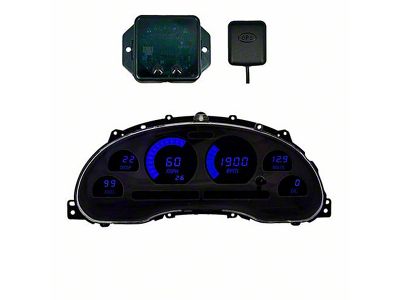 LED Digital Gauge Panel with GPS Sending Unit; Blue (94-04 Mustang)