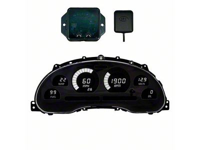 LED Digital Gauge Panel with GPS Sending Unit; White (94-04 Mustang)