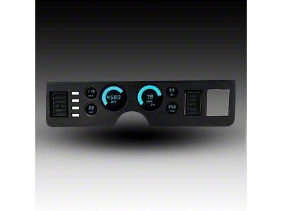 LED Digital Gauge Panel; Teal (76-86 Mustang)