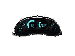 LED Digital Gauge Panel; Teal (94-04 Mustang)