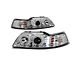 LED DRL Halo Projector Headlights; Chrome Housing; Clear Lens (99-04 Mustang)