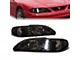 LED DRL Headlights; Chrome Housing; Smoked Lens (94-98 Mustang)