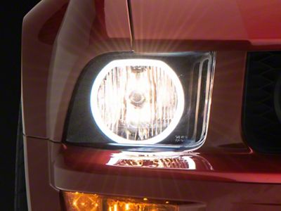 LED Halo Factory Style Headlights; Matte Black Housing; Clear Lens (05-09 Mustang w/ Factory Halogen Headlights, Excluding GT500)