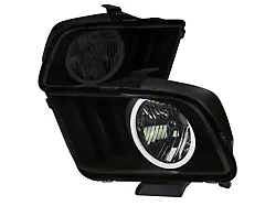 LED Halo Factory Style Headlights; Matte Black Housing; Smoked Lens (05-09 Mustang w/ Factory Halogen Headlights, Excluding GT500)