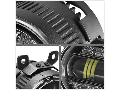 LED Projector Fog Lights; Clear (05-09 Mustang V6 w/ Pony Package; 15-17 Mustang GT, EcoBoost)