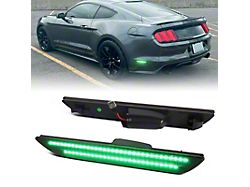 LED Rear Side Markers; Green; Smoked (15-23 Mustang)