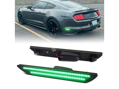 LED Rear Side Markers; Green; Smoked (15-23 Mustang)