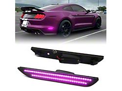 LED Rear Side Markers; Pink; Smoked (15-23 Mustang)