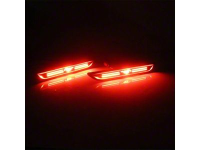 LED Rear Side Markers; Red; Smoked (15-23 Mustang)