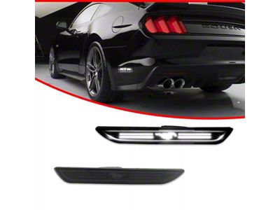 LED Rear Side Markers; White; Smoked (15-23 Mustang)