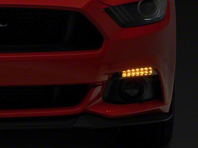 LED Sequential Switchback Turn Signals; Gloss Black (15-17 Mustang GT, EcoBoost, V6)