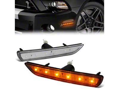 LED Side Marker Lights; Clear (10-14 Mustang)