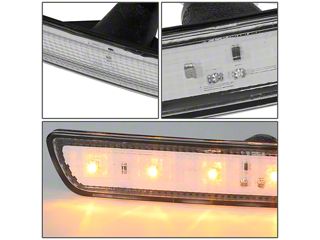 Smoke Lens Amber LED Side Marker Lights For Ford Mustang 2010-2014 – Front Bumper, Direct Fit