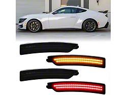 LED Side Markers; Red/Amber; Smoked (24-26 Mustang)
