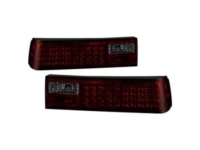 LED Tail Lights; Black Housing; Red Smoked Lens (87-93 Mustang)