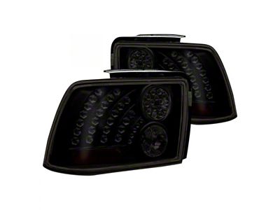 LED Tail Lights; Black Housing; Smoked Lens (99-04 Mustang, Excluding 99-01 Cobra)