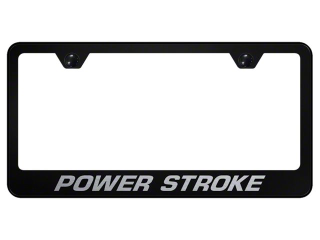 Powerstroke Laser Etched License Plate Frame (Universal; Some Adaptation May Be Required)