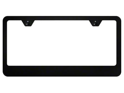 2-Hole Wide Bottom License Plate Frame; Black Powder-Coated Stainless (Universal; Some Adaptation May Be Required)