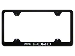 Ford Laser Etched Wide Body License Plate Frame; Black (Universal; Some Adaptation May Be Required)